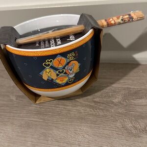 Disney Lady and the Tramp Black and White Ceramic Ramen Bowl Set